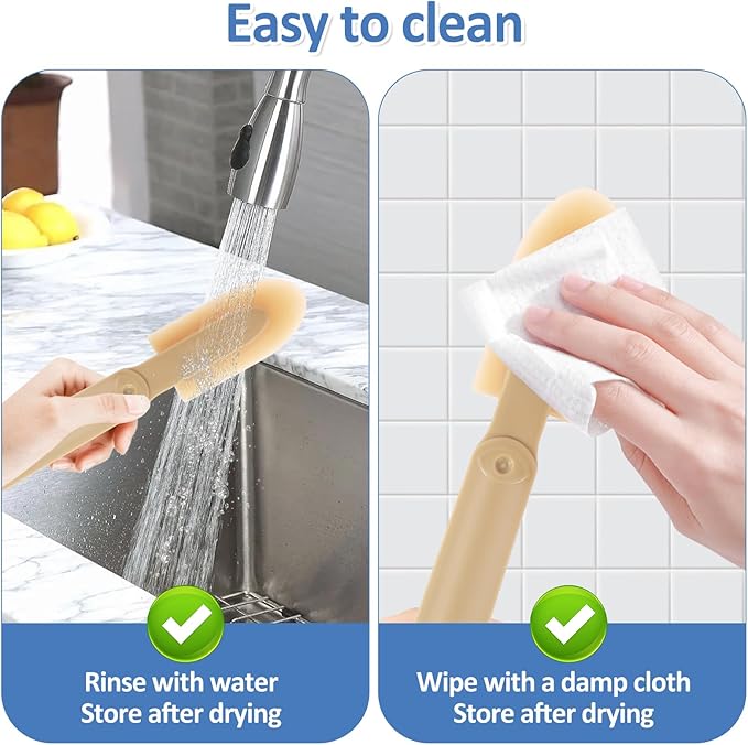 ABS Handle Silicone Caulking Kit, Rubber Caulk Finishing Tool Set with 4 Interchangeable Tips, Smoothing Finger Finisher for Grout, Sealant, Kitchen Bathroom DIY Projects