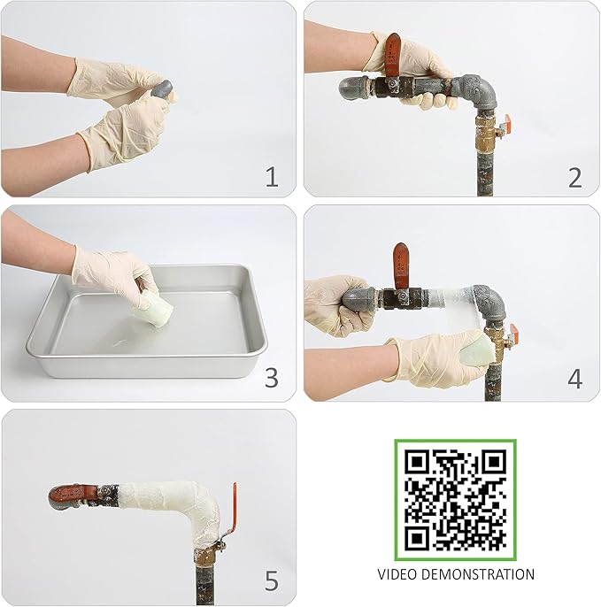 Pipe Repair KIT, Fiberglass Wrap, Water Leak, Plumbing, Underwater OK, Emergency, Self DIY, Permanent (Epoxy Type, 2in x 5ft)