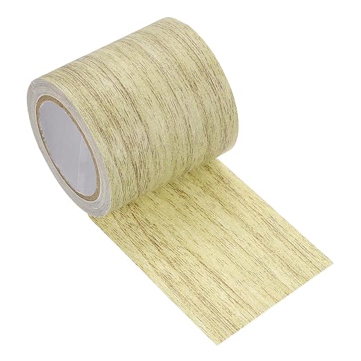 uxcell Wood Grain Repair Tape, 2.2" x 15ft Self Adhesive Wood Grain Colored Duct Tape Waterproof Repair Patch for Furniture Floor Scratch Fix, Baseboards, DIY Decor, Gray Oak