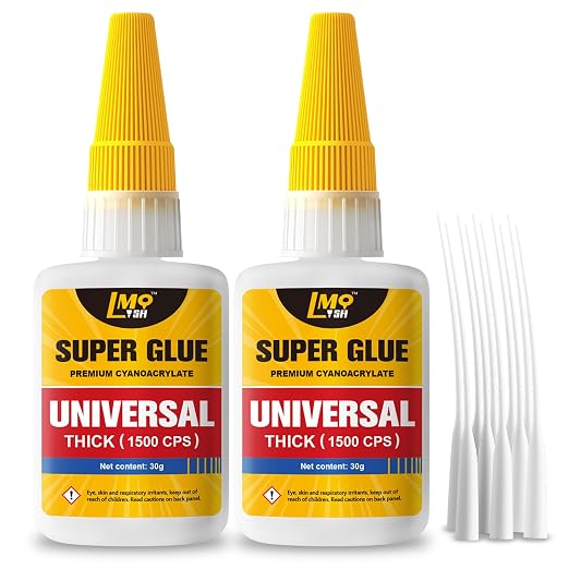 Thick Super Glue 60g(2.12 oz) Gap Filling CA Glue for Wood Furniture Shoes Ceramic Plastic Glass Leather Metal Model, All Purpose Superglue for Crafts and Repairs, Clear Instant Cyanoacrylate Adhesive