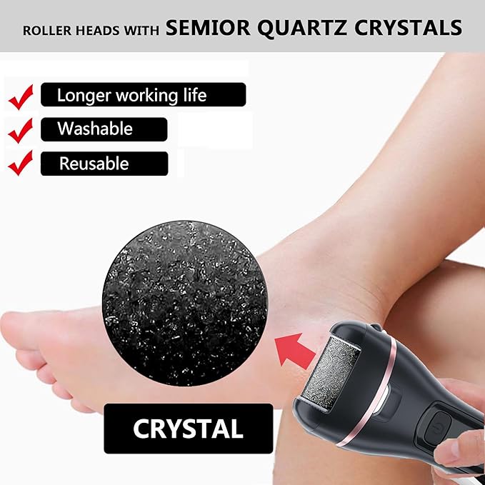 12 Pack Electric Pedicure Device Replacement Roller Heads with Same Mineral Stone for Feet Care Perfect Grinding Heads for Callus Remover for Daily Maintenance (12pcs Fine Coarse)