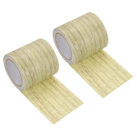 uxcell 2 Pcs Wood Grain Repair Tape, 2.2" x 15ft Self Adhesive Wood Grain Colored Duct Tape Waterproof Repair Patch for Furniture Floor Scratch Fix, Baseboards, DIY Decor, Gray Oak