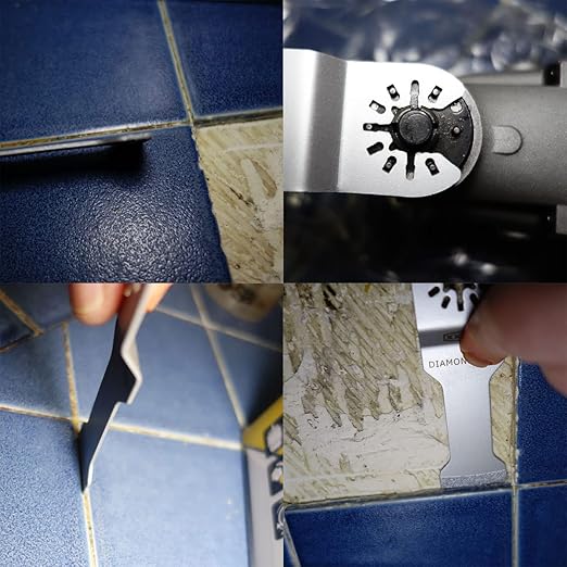 XXGO 4 Pcs Oscillating Tool Diamond Grout Blade for Grout Removal XG4004D