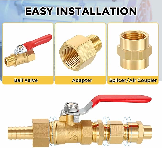 Pack of 2, 90° 1/2" FNPT to 1/2" MNPT Solid Brass Barstock Street Elbow W/Sealing Tape, Forged Pipe Fitting for Pipe Leak Repair, Bathroom Remodeling, Tool Extension, Compression