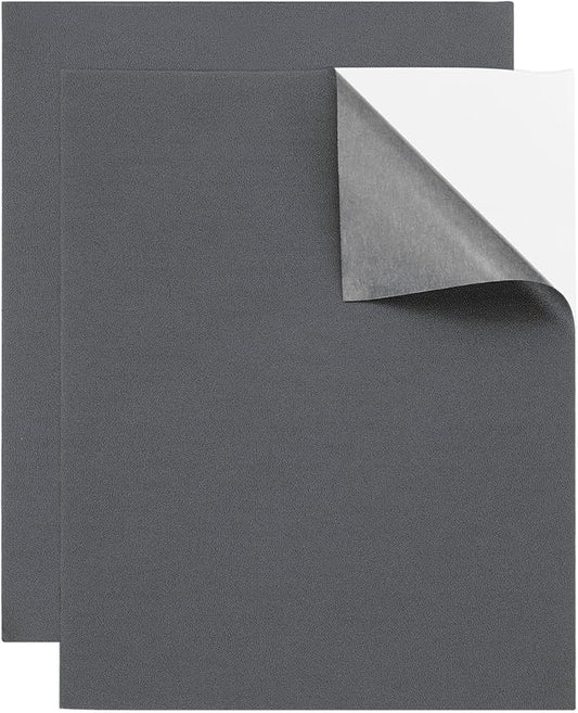 MECCANIXITY 2 Pcs Leather Repair Patch 8"x10" Self-Adhesive Leather Vinyl Repair Tape Kit for Furniture Couches Sofa Chair Car Boat Seats Jackets, Dark Gray