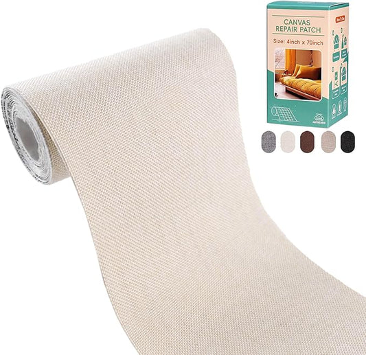 Canvas Repair Tape,Fabric Repair Patch,4×70 Inches,Outdoor Gear Patch, Waterproof,Self-Adhesive for Repairing Boat Covers,Tents,Sofas,Patio Umbrellas,Lounge Chairs,Awnings