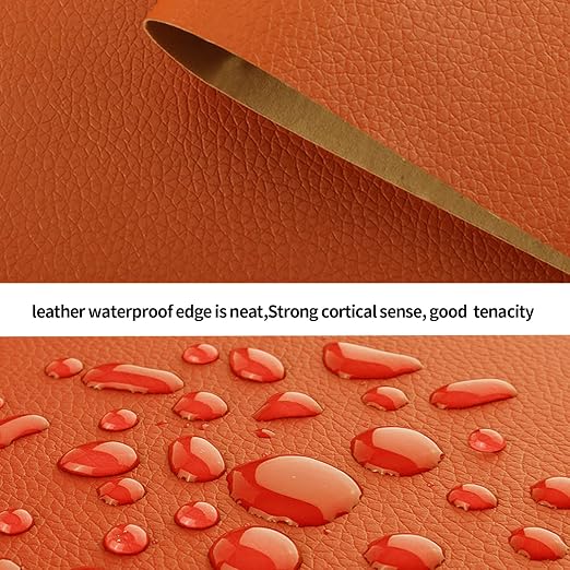 Oversized Leather Repair Tape, Adhesive Repair for Leather,17.7 x 78.8inches, for Sofas, car Seats, Furniture, Bags, Jackets, Armchair Tear Repair Patches (Orange)