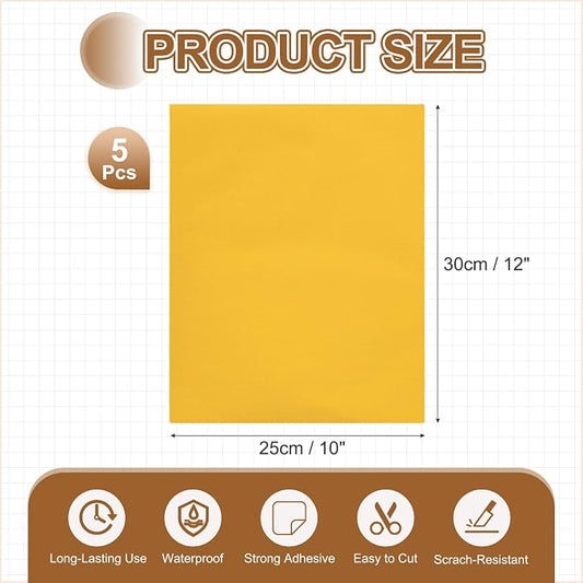 MECCANIXITY 3 Pcs Leather Repair Patch 10"x12" Self-Adhesive Leather Vinyl Repair Tape Kit for Furniture Couches Sofa Chair Car Boat Seats Jackets, Yellow