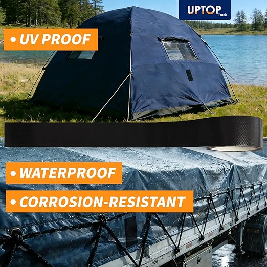 UPTOP Waterproof Butyl Tape, RV Underbelly Tape, 4in x 25ft Heavy Duty Scrim Shield Tarp Repair Tape, Waterproof UV-Resistant Duct Tape for RV, Camper, Tent, Awning, Outdoor Repair
