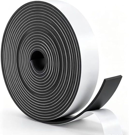 Single Sided Foam Tape Heavy Duty Waterproof, 2 Inch Wide x 1/4 Inch Thick EVA Foam Insulation Tape, Black Weather Stripping for Doors and AC Windows Seal, Soundproof 16.5ft