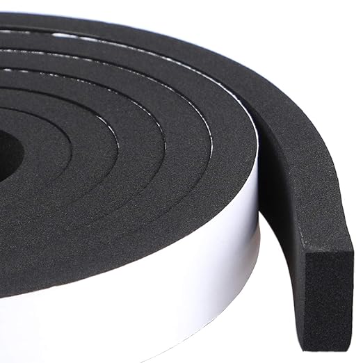 High Density Foam Tape - 1'' x 3/8'' x 13Ft Weatherproof Adhesive Prevent Condensation Heat Resistant Flame Retardant Weather Stripping Easy to Cut & Install & Remove for Car Doors Pipes Windows