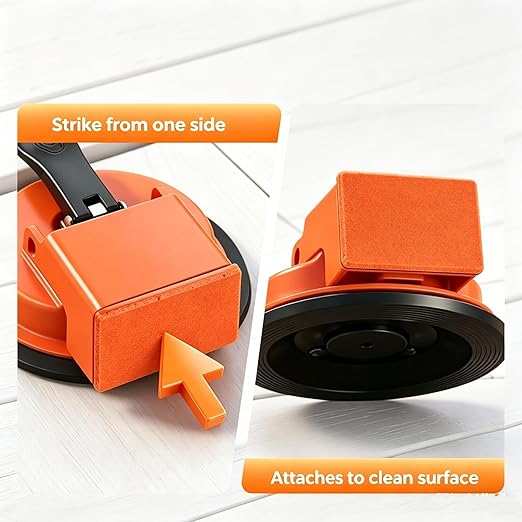 Upgraded Heavy Duty Floor Gap Fixer Tool, Enhanced Vacuum Suction Cup，Strong Suction Cup Laminate Flooring Gap Closer, Iron Base Repair Kit for Wood, Vinyl, Tile Floors (Black+Rubber Mallet)