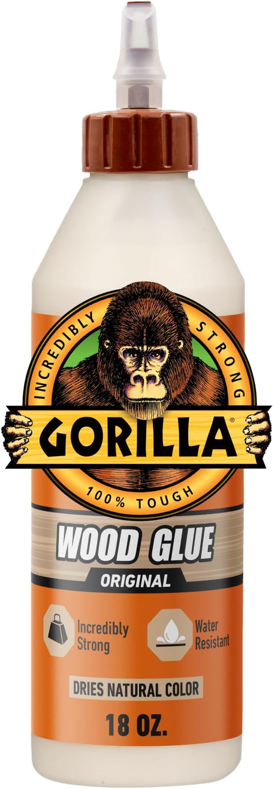 Gorilla Wood Glue, 18 Ounce Bottle, Natural Wood Color, (Pack of 1)