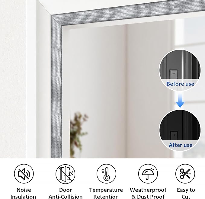 40FT Kerf V‑Shaped Weather Stripping Door Seal, Press‑in Seal for Pre‑Cut Slot Doors, Not Self‑Adhesive, Soundproof Draft Blocker for Exterior Front Doors, Fits Large Gaps, Easy DIY Install (Grey)