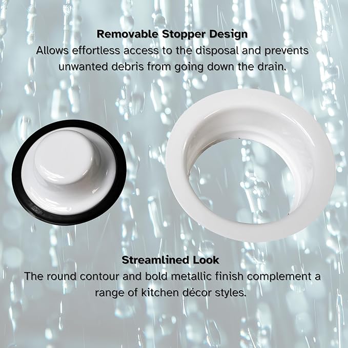 Westbrass D2089-50-50 4-1/4" Kitchen Sink Waste Disposal Drain Flange and Stopper, Powder Coat White (50-Pack)