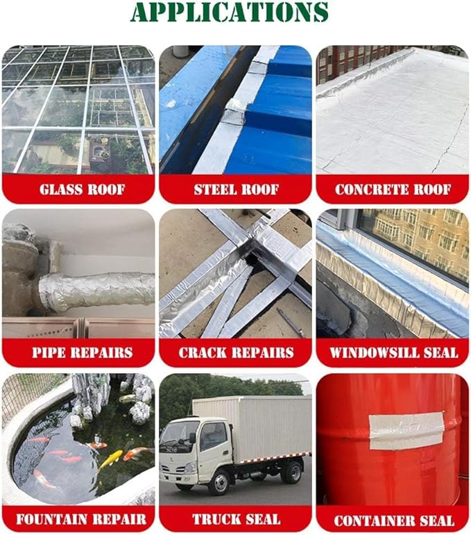LLPT Aluminum Butyl Tape White 6 Inch x 16.5 Feet Hatch Cover Flashing Permanent Waterproof Leak Repair Tape for Boat Pipe RV Awning Roof Window Patch and Sealing (AB437WT)