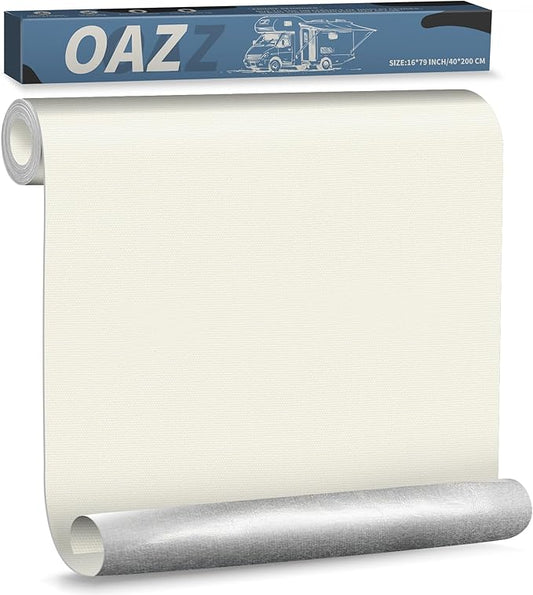 OAZ 16 x 79 inch Canvas Repair Patches Canvas Fabric Patch Self-Adhesive Fabric Repair Tape Waterproof Outdoor Gear Patch Kit for Boat Cover Awning Sofa Chair Couch Tent Bag (Ivory White)