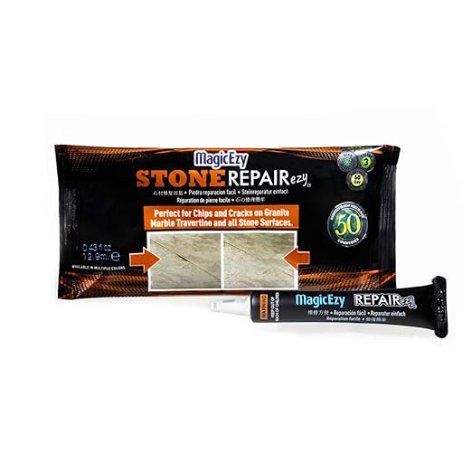 MagicEzy Stone RepairEzy (Light Gray): Marble, Granite and Travertine Chipped Countertop and Tile Repair Kit - Super Strong