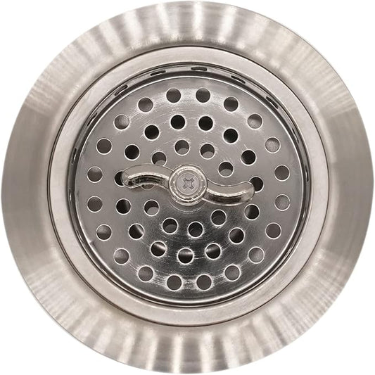 Westbrass Wing Nut Style Large Kitchen Sink Basket Strainer, 2 Pack, Satin Nickel, D2135-07