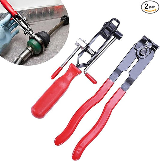 CV Joint Boot Clamp Pliers, Automotive CV Boot Clamp Tool Set, Hose Clamp Pliers CV Axle Clamp Tool, Suitable for Vehicles ATV UTV boot Clamps (Red)
