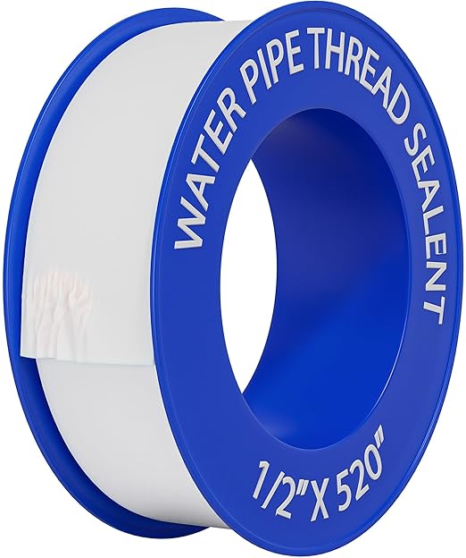 D-NYX 1, 4 or 5 Rolls 1/2 Inch(W) X 520 Inches(L) Teflon Plumbers Tape, Duct Sealant Tape for Shower Head, Plumbing Thread Tap, Water Pipe Sealing Plumbers PTFE Thread Seal (1 Pack)