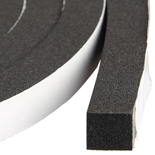 High Density Foam Tape - 1/2'' X 1/2'' X 13Ft Weatherproof Adhesive Prevent Condensation Heat Resistant Flame Retardant Weather Stripping Easy to Cut & Install & Remove for Car Doors Pipes Windows