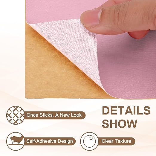 PATIKIL Leather Repair Patch, 2 Pack 10 x 24 Inch Self-Adhesive Vinyl Patch Furniture Tape Repair Kit for Sofas Couches Stools Chairs Cabinets Bags, Pink