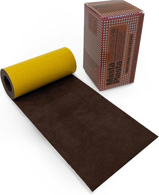 MASTAPLASTA Original Suede/Velvet Repair Tape - Brown Suede 60" x 4" (150 x 10 cm). DIY Self-Adhesive Scratch & Tear Kit. Upholstery-Quality Repair for Couches, Car Interiors, Bags, Shoes and More!