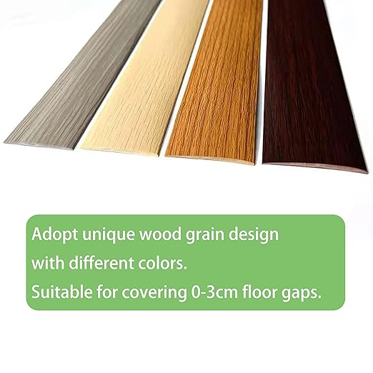 Floor Transition Strip Self-Adhesive Cover Strips Threshold Repair Floor Gap Vinyl Flooring Transitions Laminate Floor Flat Divider Strip Minimalism Oak Wood Grain Design 6.6FT (4cm, Beige)