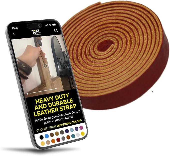 Leather Strap for Crafts & Jewelry | 72 Long × 5/8" Wide × 1/8" Thick (7-8oz) | Genuine Leather Strips for Crafts, Projects or Repairs - Burgundy