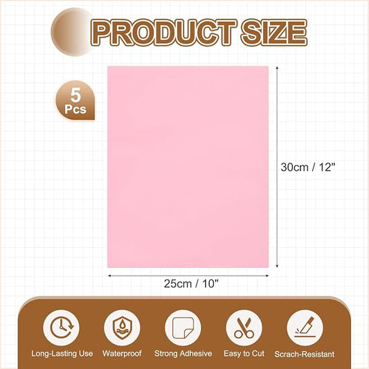 MECCANIXITY 3 Pcs Leather Repair Patch 10"x12" Self-Adhesive Leather Vinyl Repair Tape Kit for Furniture Couches Sofa Chair Car Boat Seats Jackets, Pink