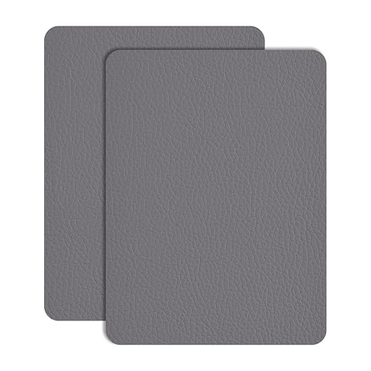 Leather Repair Patch Tape 8×12 inch 2 pcs Furniture Leather Strong Self Adhesive Tape for Sofas Couch Car Seats Cabinets Bags Anti Scratch Patches First Aid Patch Fixing Leather Grey