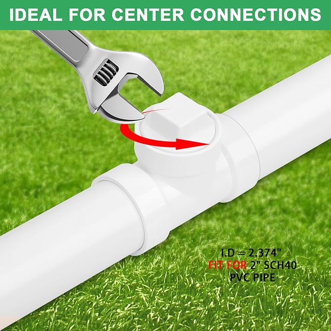 3Pack 2IN PVC DWV Cleanout Tee with Plug Pipe Fitting (Socket x Socket x FPT) SCH40 2IN DWV PVC Sewer Cleanout Tee with NPT Female Cap Cover for pipe, Drain, Waste, Vent