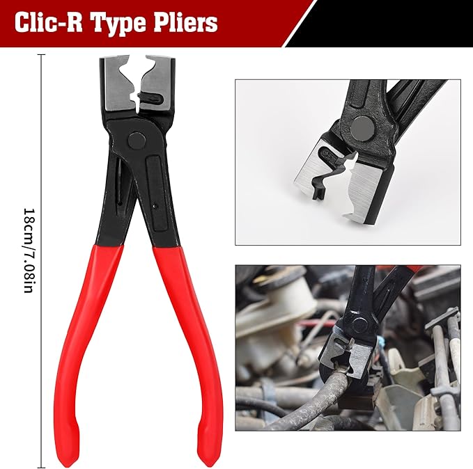TOOLEAGUE 5Pcs Joint CV Boot Clamp Pliers Set,Hose Clamp and Clic-R Type Pliers,Auto Trim Removal Tool with Storage Bag for Car ATV UTV