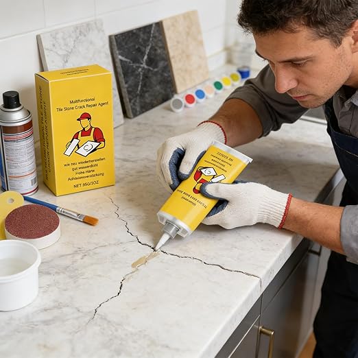 Quick-Drying Tile Repair Glue, Multifunctional Tile Stone Crack Repair Kit, Tile Repair kit for Ceramic Porcelain Floor Wall Tile Repair (1)