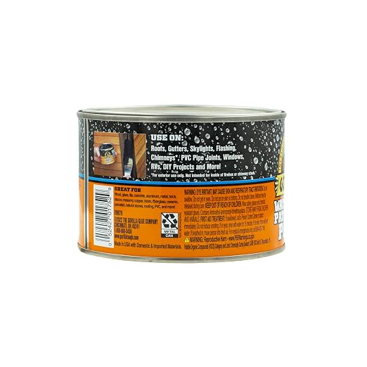 Gorilla Waterproof Patch & Seal Rubberized Sealant Paste, Black, 1lb Can (Pack of 1)