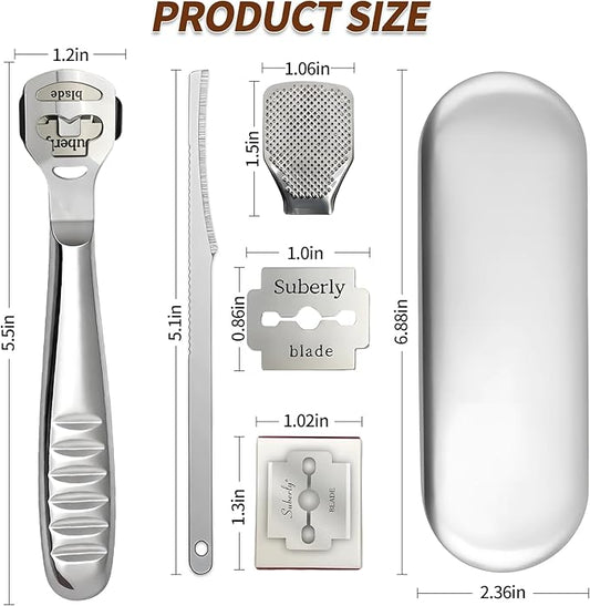 Callus Shaver，Pedicure Foot File Kit，Foot File Callus Remover，Stainless Steel Foot Care Tool for Removing Hard Skin, Cracked Heels, and Dead Skin