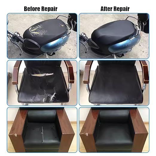 Self Adhesive Leather Fabric for Repair, Leather Rip Repair Kit Vinyl Repair Tape, Upholstery Leather Patches for Furniture Couch Chairs Car Seat(Dark Brown)