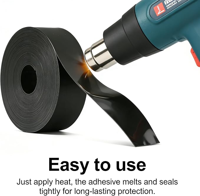 16.5FT Heat Shrink Tape, Electric Heat Tape Shrink Wrap Roll for Electrical Cables, Wires, Pipes, Adhesive Activates Upon Heating Melts and Seals