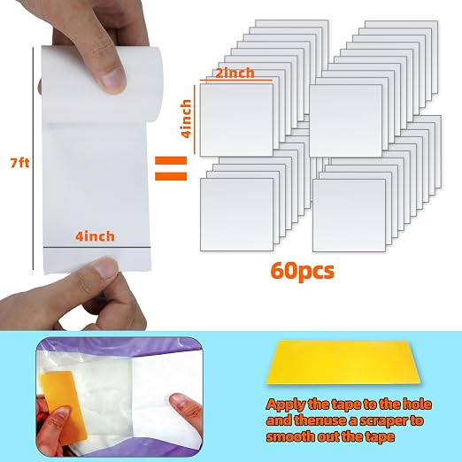 4 in x 7 ft Roll Swimming Pool Repair Kit, Clear TPU Waterproof Patch Tape for Inflatable Ring, Bounce House, Tent, Canvas, Canopy, Pool Floats