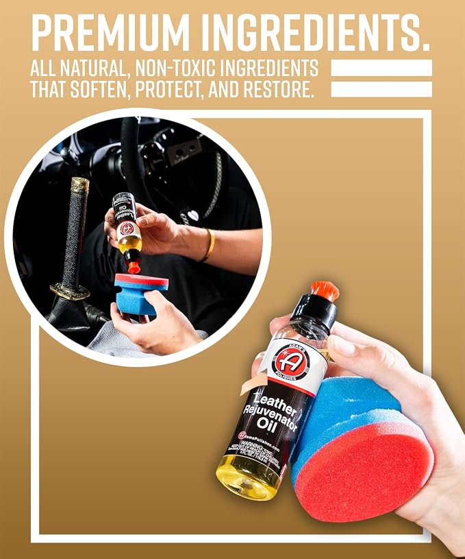 Adam's Polishes Leather Rejuvenator Oil (4oz) - Cleans, Hydrates, Protects All Leather Types, Colors, & Ages - Non Sticky, Non Greasy, & Non Silicone