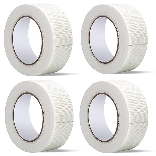 Drywall Joint Tape, 2" x 400 Feet Self-Adhesive Fiberglass Drywall Repair Mesh Tape for Wall Cracks and Seam Patch, 4 Rolls