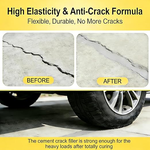 Concrete Cement Crack Filler Self-Leveling Sealant, 3Pack Waterproof Fast-Drying Concrete Sealer Repair, Flexible Easy DIY Crack Seal Gule for Driveway, Sidewalk, Patio, Garage Floor, Asphal