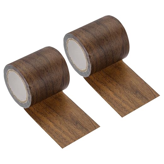 uxcell 2 Pcs Wood Grain Repair Tape, 2.2" x 15ft Self Adhesive Wood Grain Colored Duct Tape Waterproof Repair Patch for Furniture Floor Scratch Fix, Baseboards, DIY Decor, Dark Pine