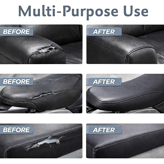 SAVUK Leather Repair Patch,4 x 63 Inches self Adhesive Vinyl Leather Repair Kit for Car Seat, Chairs, Couch, Sofa, Boat Black (Black)