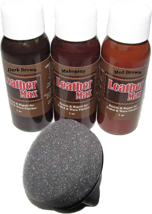 Blend It On Furniture Complete Leather Refinish and Repair Kit/Now with 3 Color Shades to Blend with/Leather & Vinyl Restorer (Bold Brown)