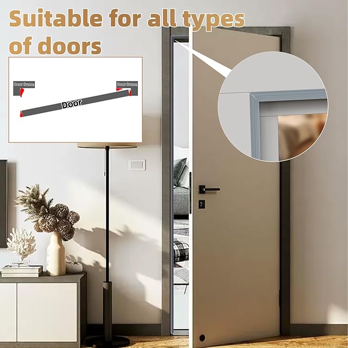 118” Wedge-Shape Foam Window Weather Stripping Door Seal Strip,Soundproofing Frame Insulation Tape for Exterior Front Door,Noise Cancelling Window Inserts,Door Gap Filler Light Blocker,Gray