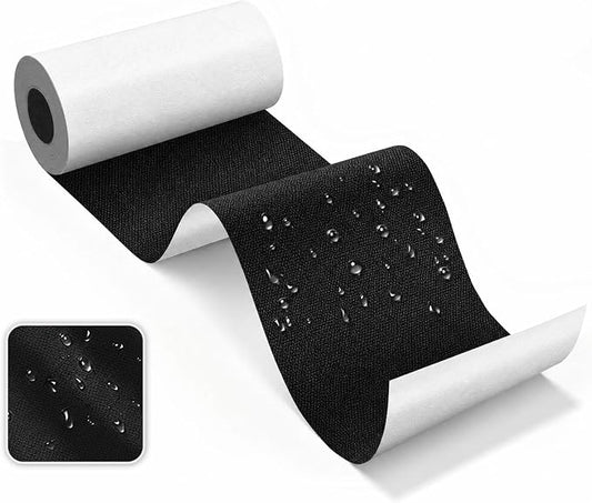 Canvas Repair Tape, Heavy Duty Waterproof Self-Adhesive Fabric Repair Patch for Tent, Sofa, Boat Covers, Chairs, Awning & Camping Outdoor Gear, 3"x79", Black