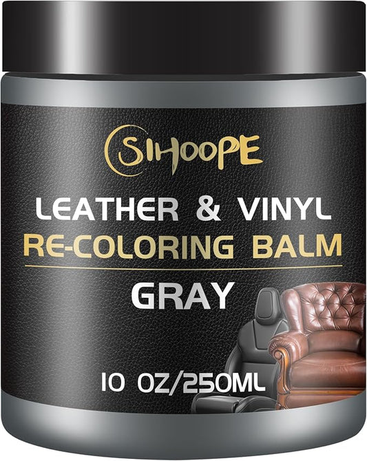 Gray Leather Recoloring Balm, Leather Repair Kit for Furniture,Leather Dye Couch Paint and Repair,Leather Scratch Remover,Leather Color Restorer for Couches Car Seats Purses Shoes