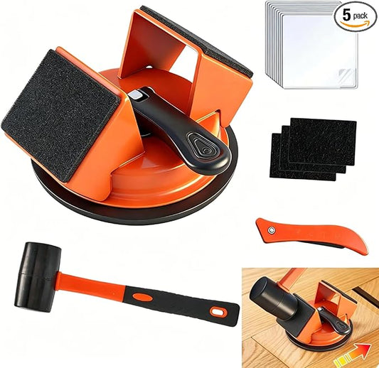 Floor Gap Fixer Tool Kit: Upgraded 45° Striking Surface Floor Suction Cup Tool for Gaps, Laminate Flooring Tools Heavy Duty with Mallet, Plank Grabber for Vinyl Wood Lvp Flooring